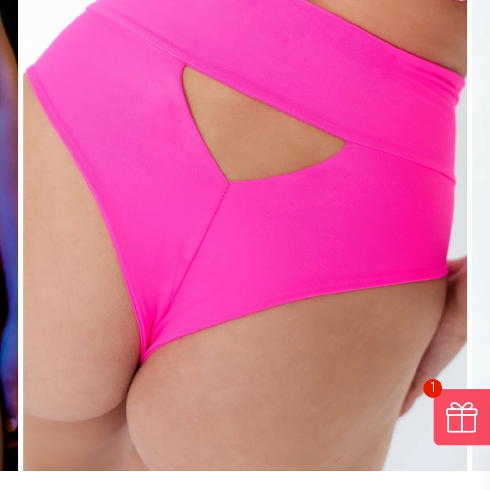 Vibrant Pink Cut-Out Bikini Bottoms